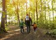 family hiking in the forest near Mountain Creek Campground in Gardners PA